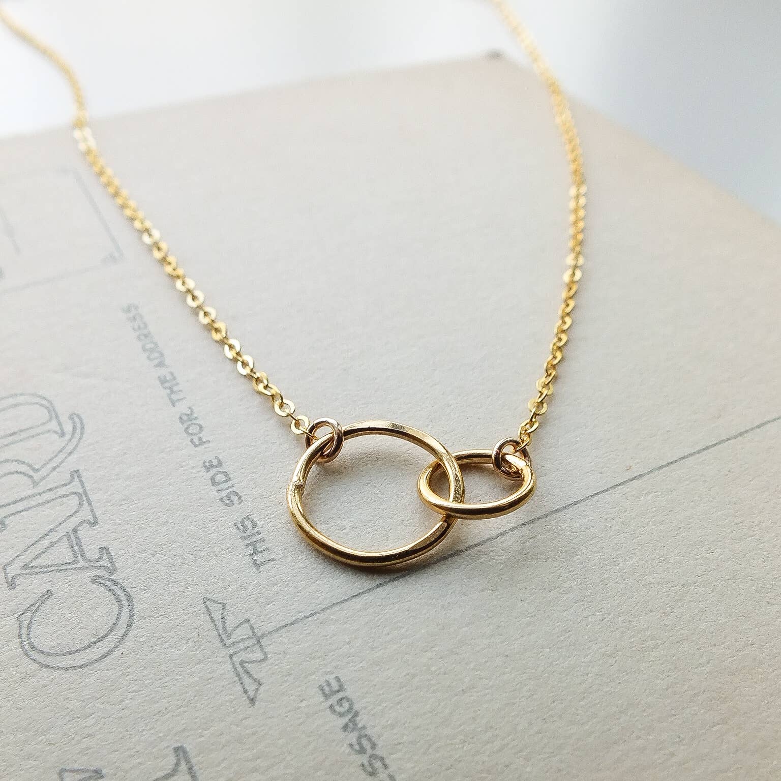 Mother & Daughter Necklace - Linked Circles 