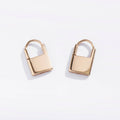 Padlock Huggie Hoops | Gold