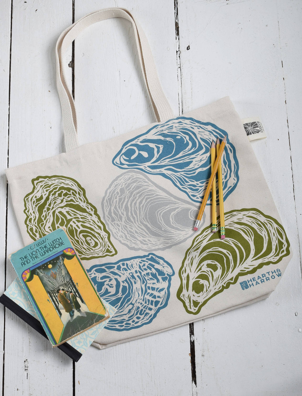 Oyster Tote Bag - 100% Cotton - Market and Beach Bag