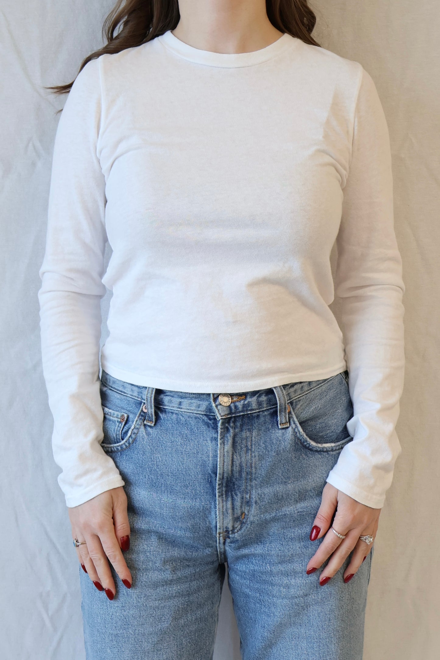 Jamie Recycled Cotton Long Sleeve | White