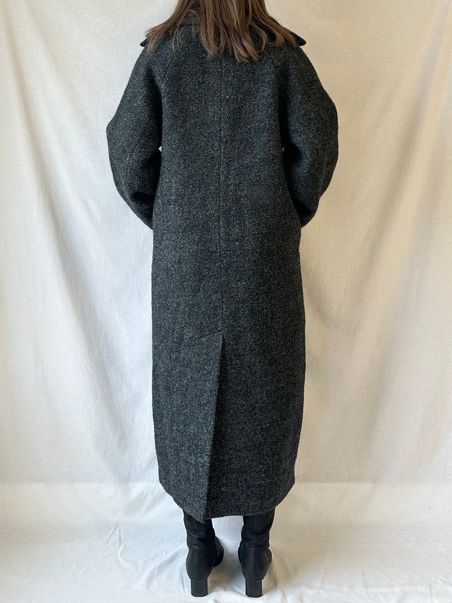 Wool Blend Maxi Coat | Dark Grey