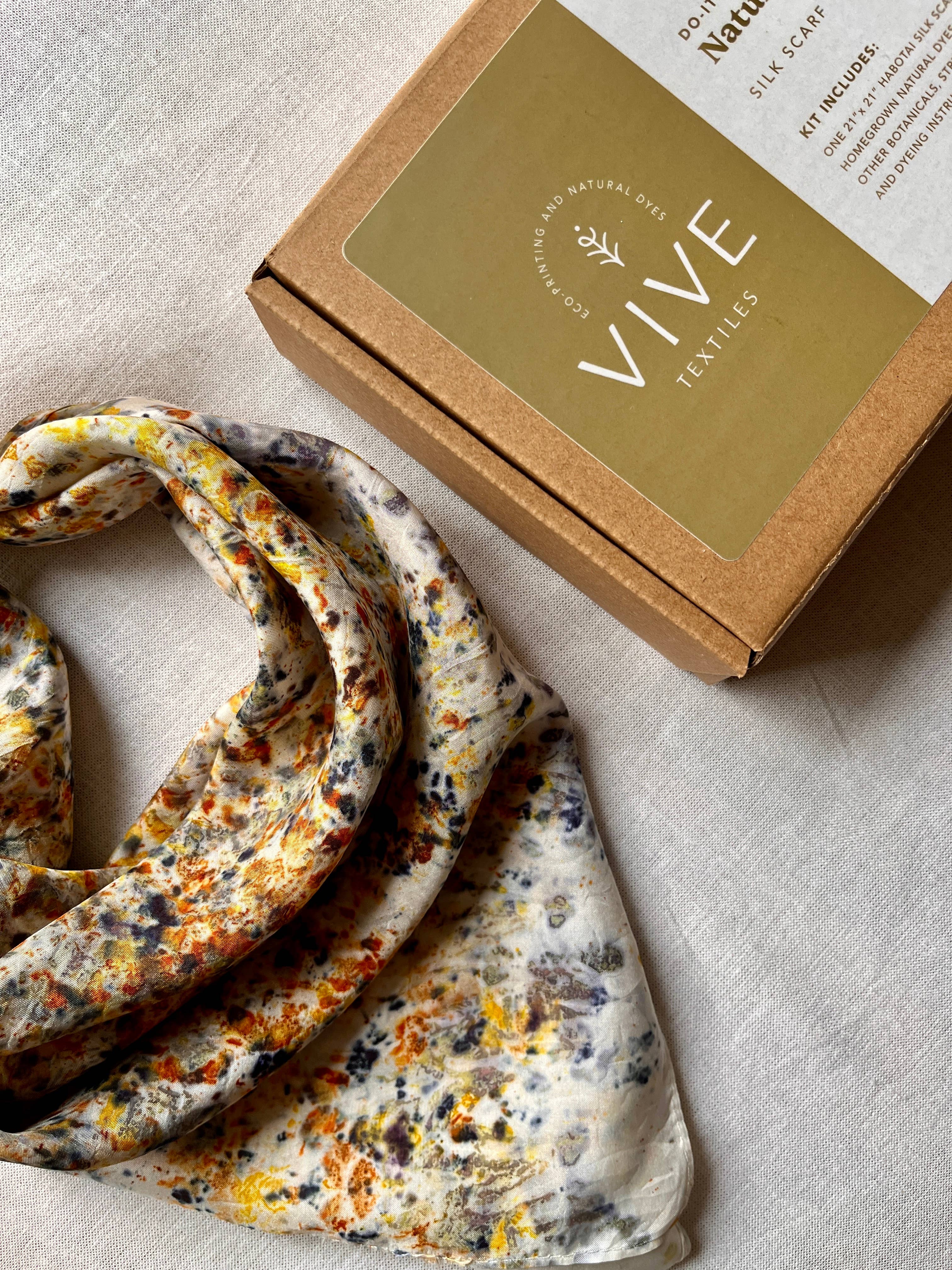 Botanical Dye Kit - Silk Scarf + Real Flowers