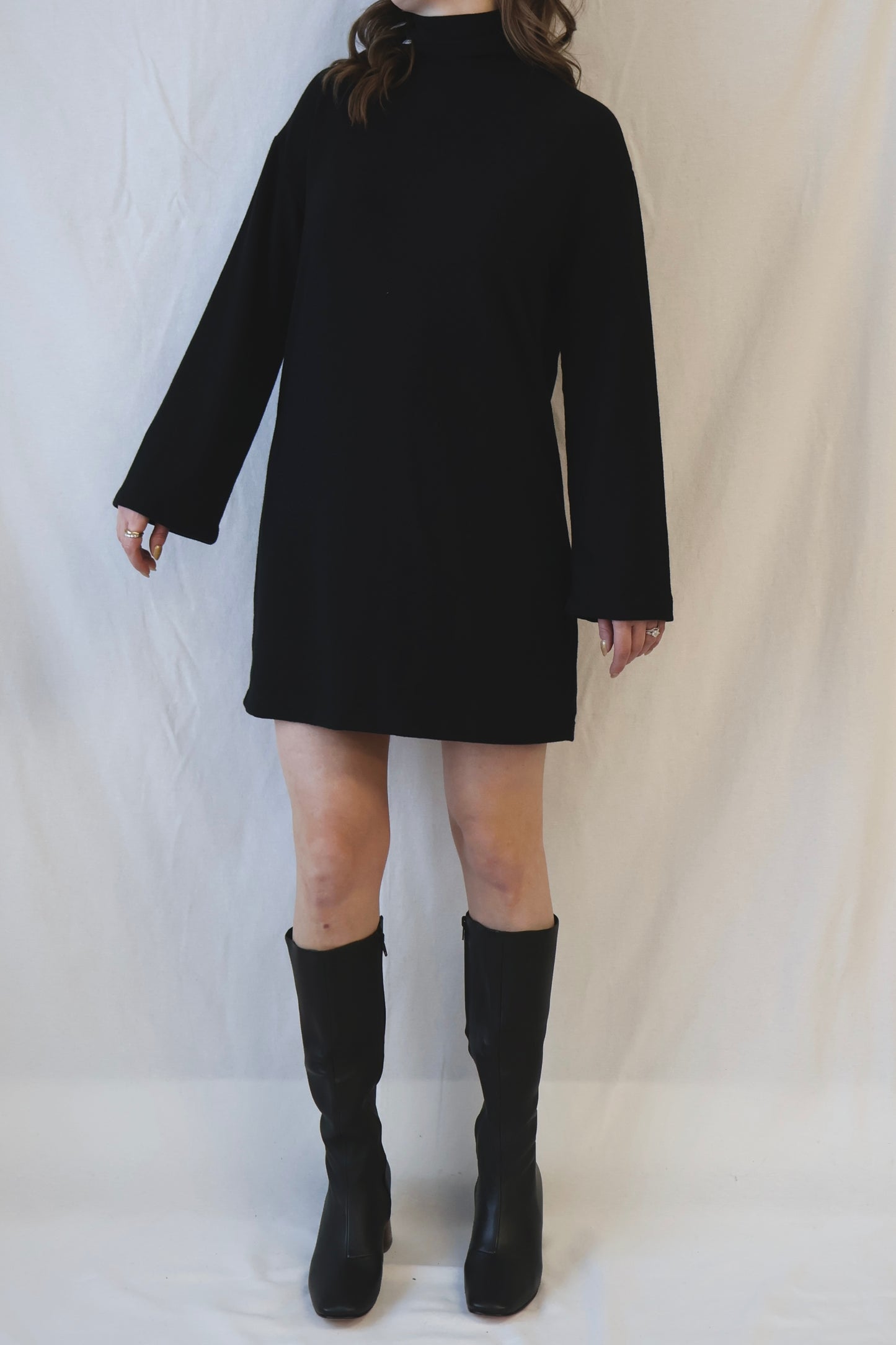 Anette Brushed Sweater Dress | True Black