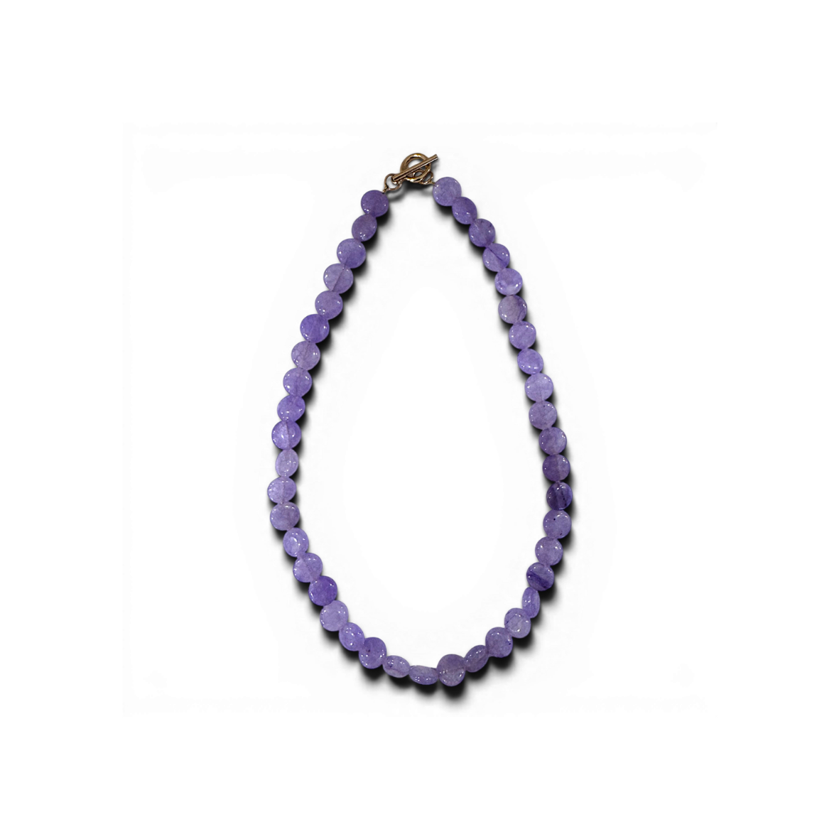 Flat Lavender Gemstone Beaded Necklace