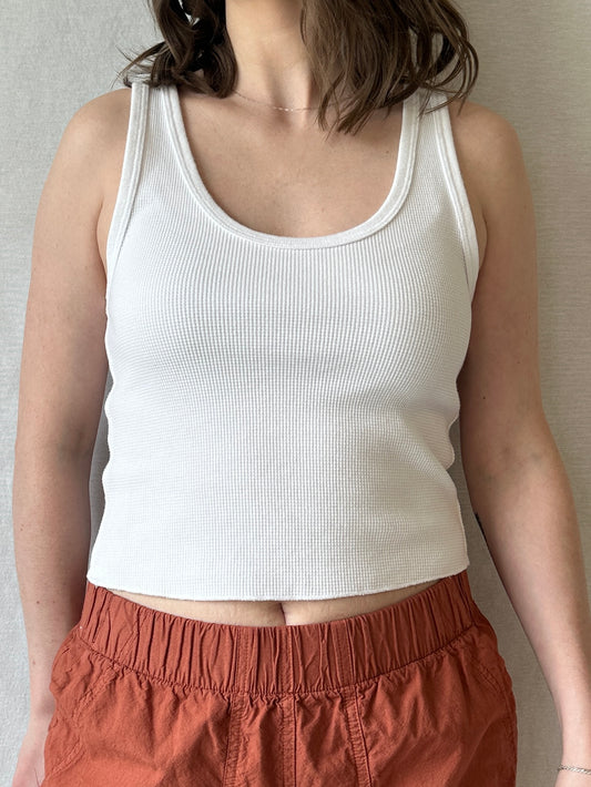 Jane Waffle Tank | White