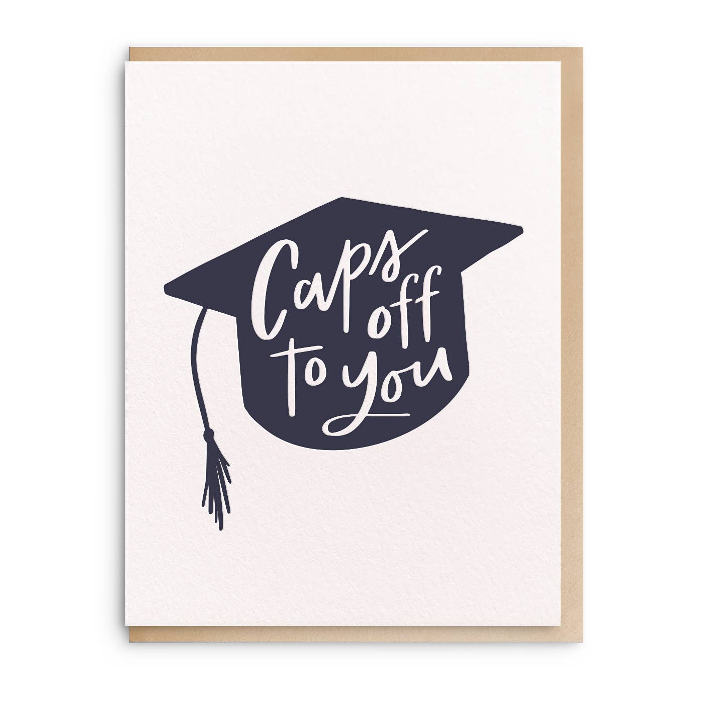 Caps Off - Letterpress Graduation Card