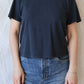 Cropped Lorel Tee | Navy