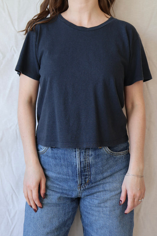 Cropped Lorel Tee | Navy