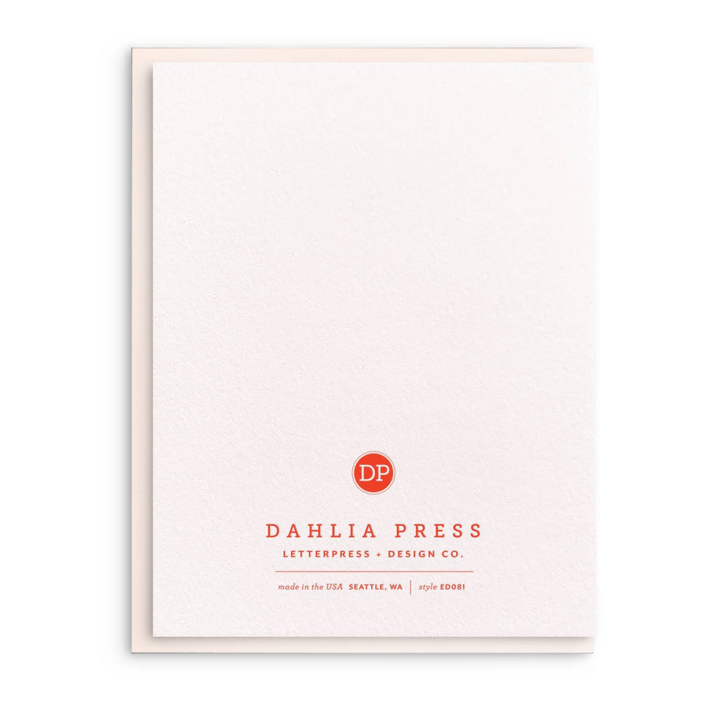 Effortlessly Chic, Letterpress Friendship Greeting Card