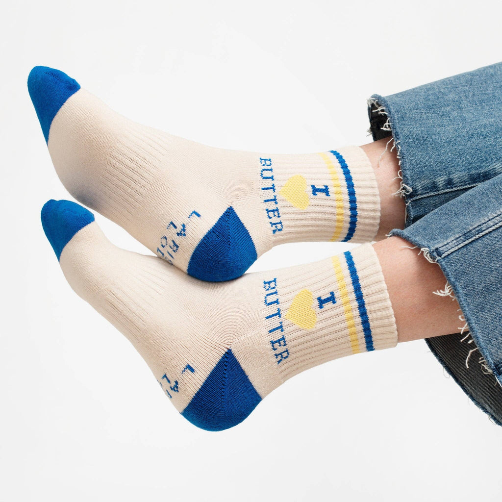 I Heart Butter Quarter Crew Socks