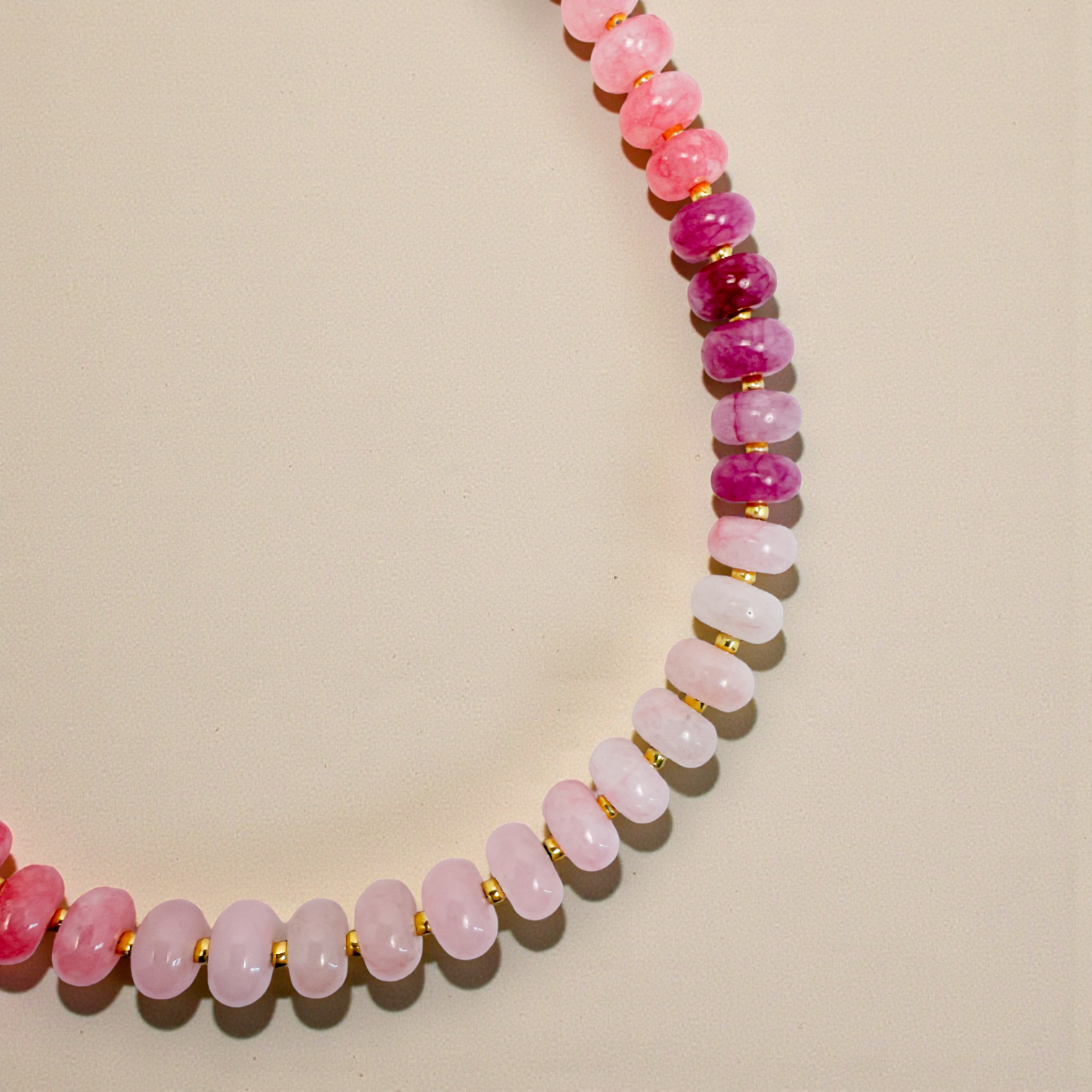 Bold Gemstone Beaded Necklace Pink Ombre