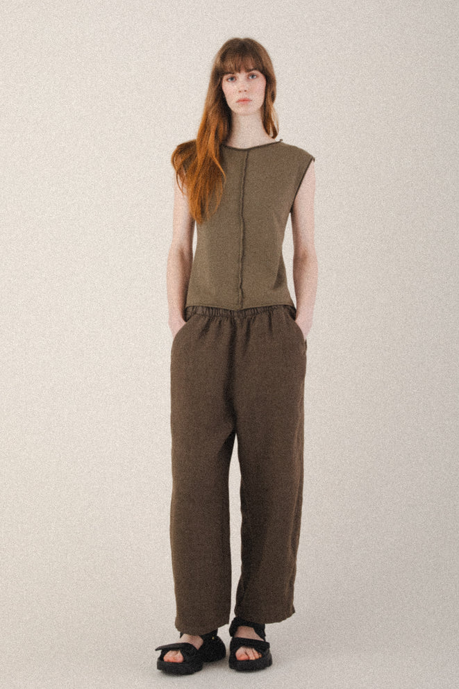 Linen Work Pant | Olive