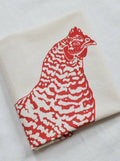 Organic Cotton Chicken Tea Towel (Red)