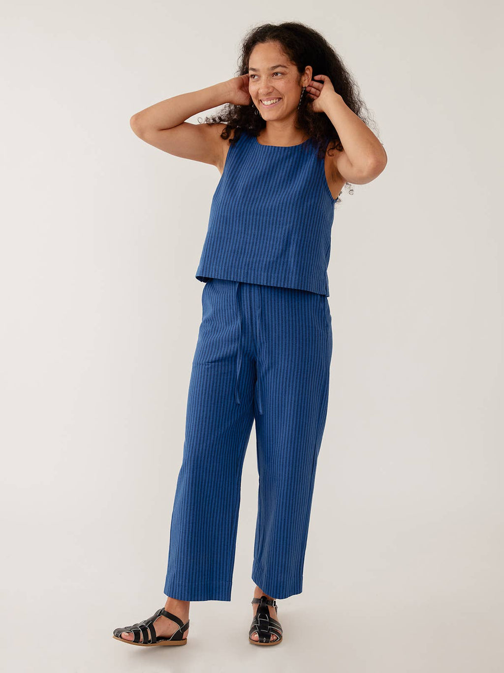 Emmy Pant Cerulean Stripe