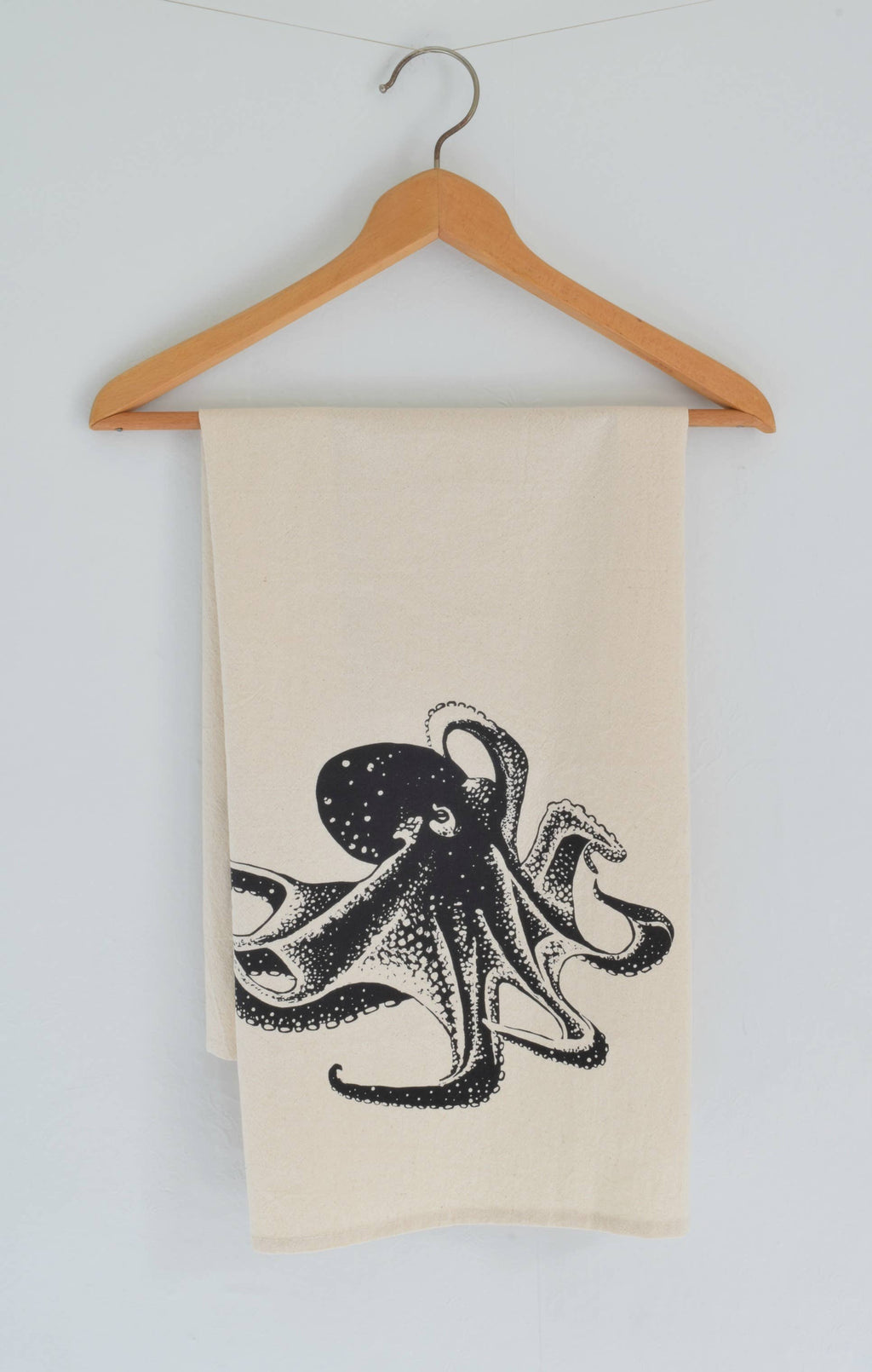 Octopus Tea Towel - Organic Cotton - Black - Eco Friendy