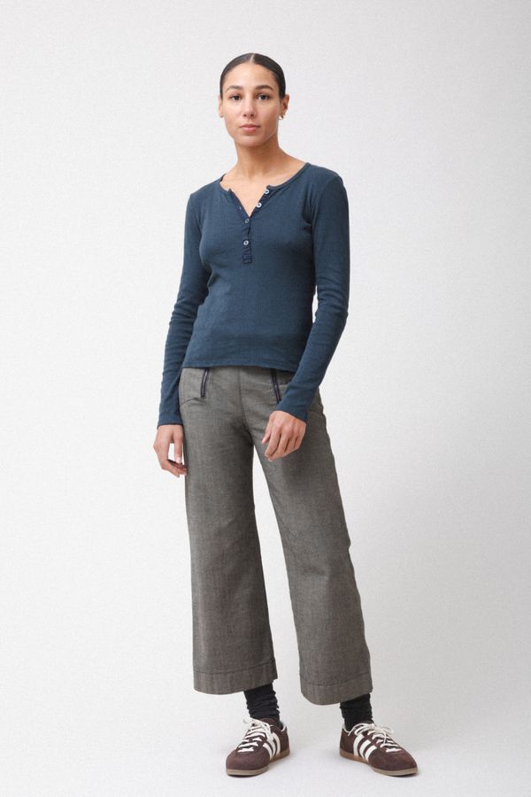 Pointelle Henley |  Deep Teal