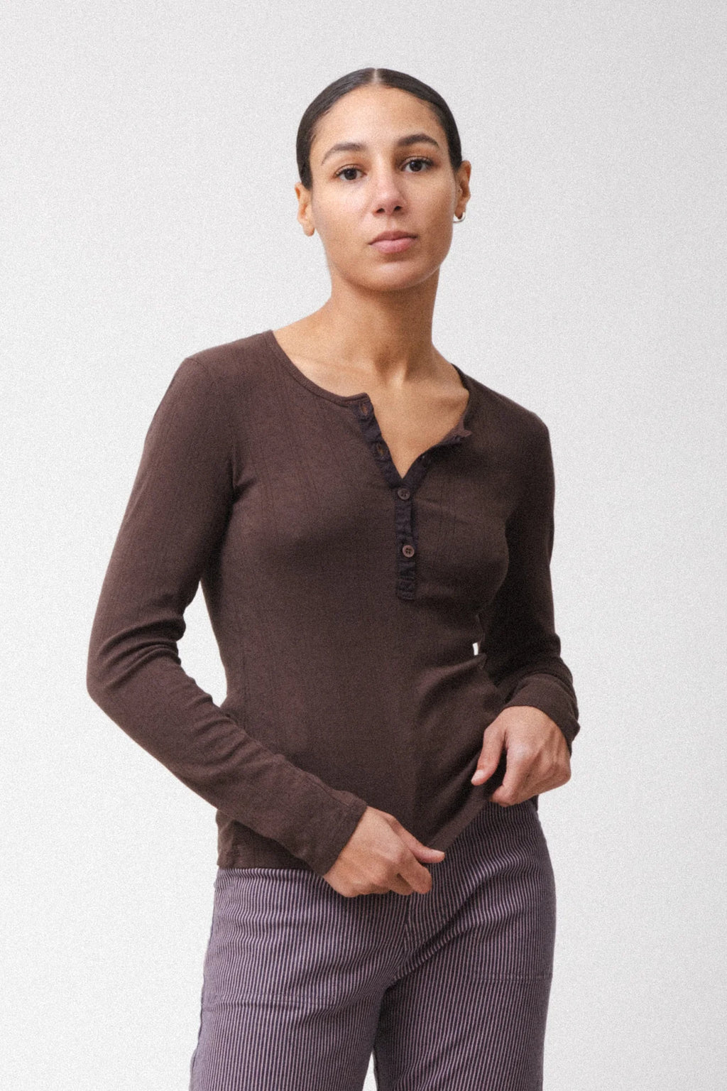 Pointelle Henley | Truffle