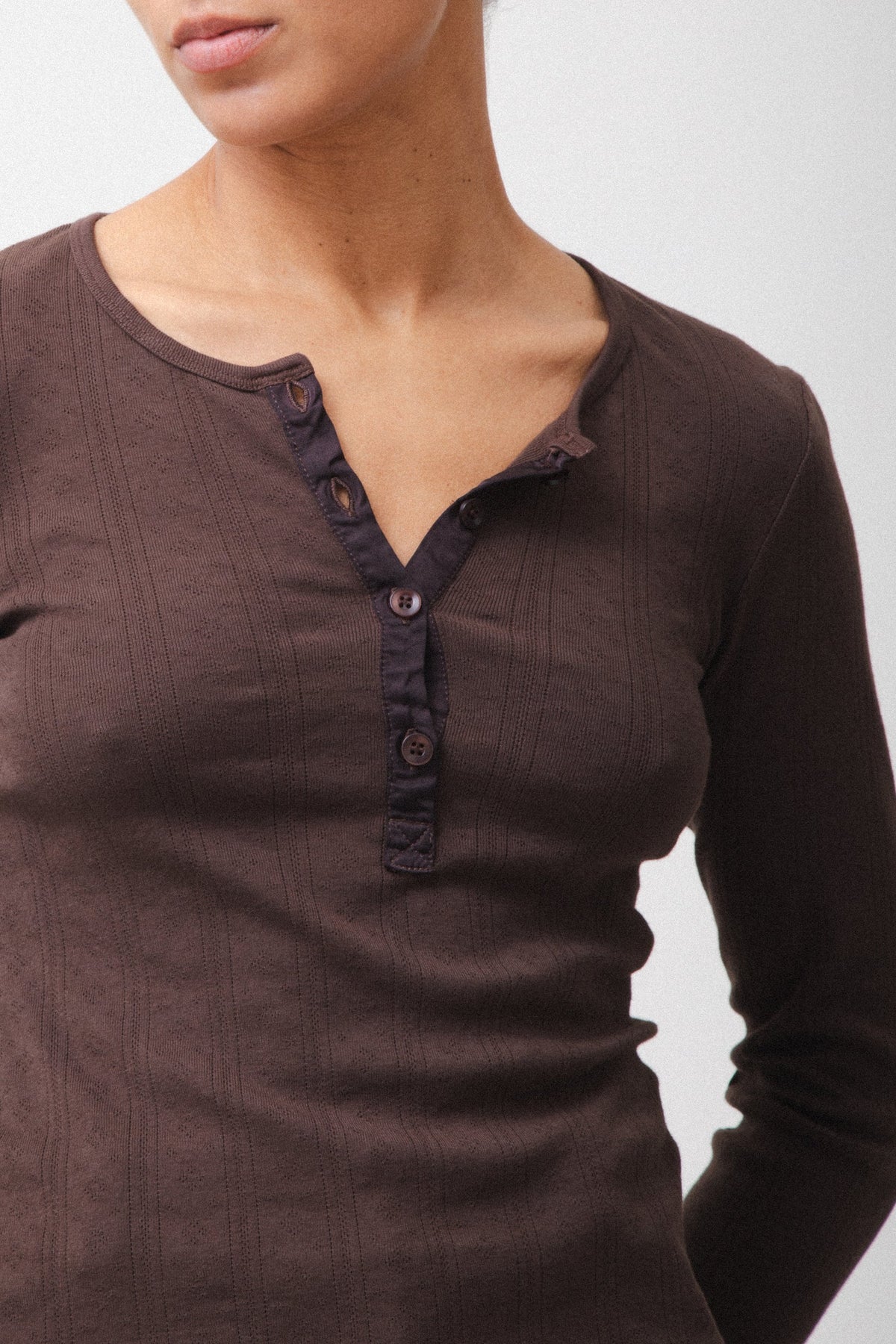 Pointelle Henley | Truffle