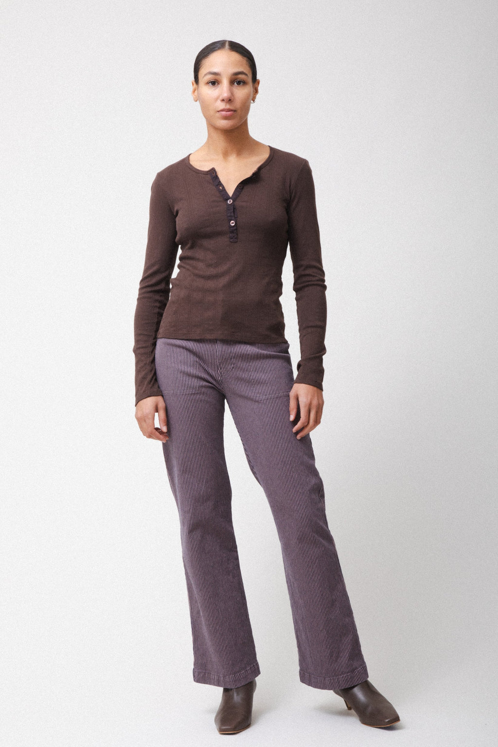 Pointelle Henley | Truffle