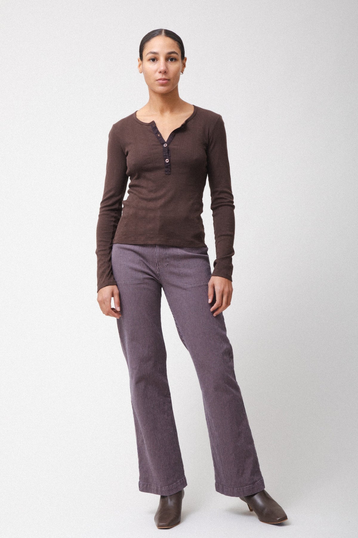 Pointelle Henley | Truffle