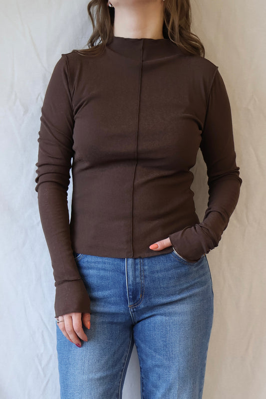 Emmy Long Sleeve Top | Chocolate