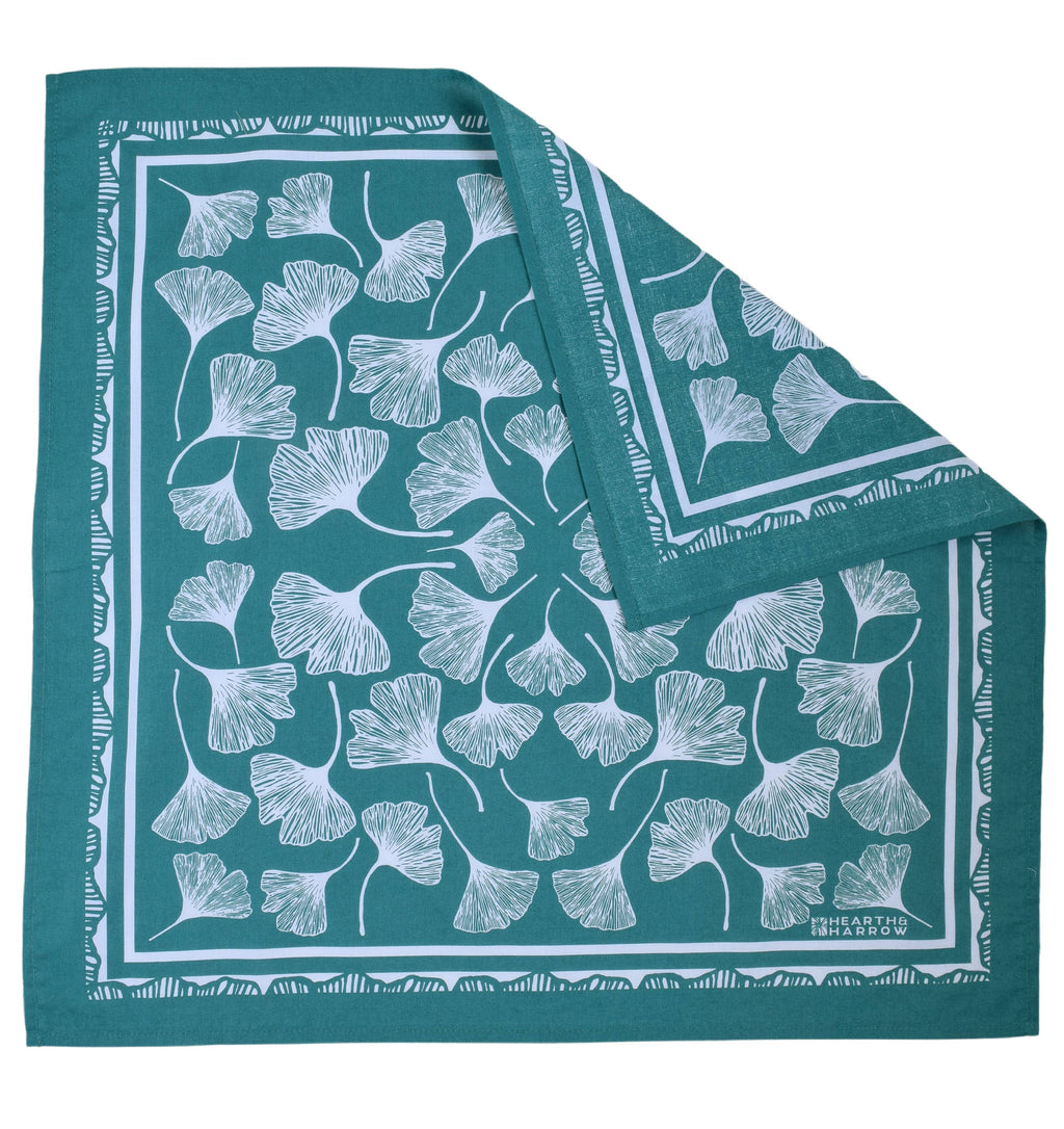 Ginkgo Leaf Bandana | Teal Green