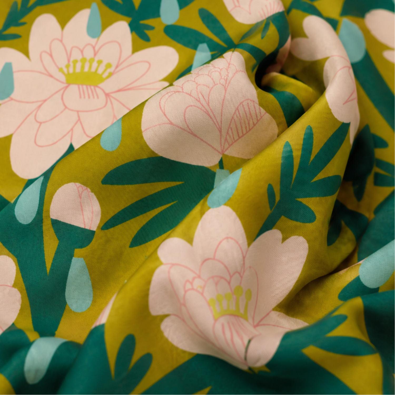 April Showers Scarf | 100% Silk Bandana |