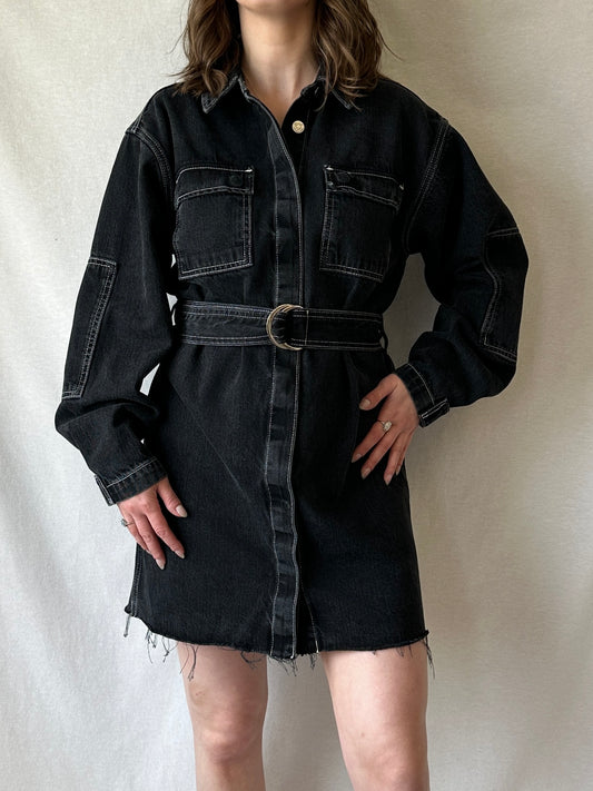 Wilton Utility Shirt Dress | Black Pearl