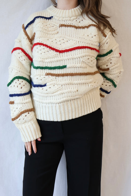 Candela Macarame Sweater | Multicolor