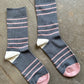 Dark Pink Retro Crew Socks