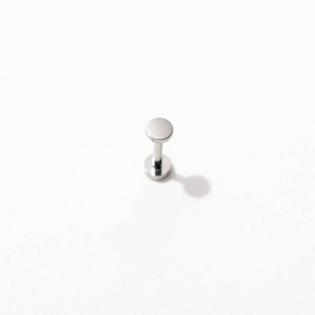 14k Gold PVD or Titanium Circle Flat Back Stud Earrings - Pair