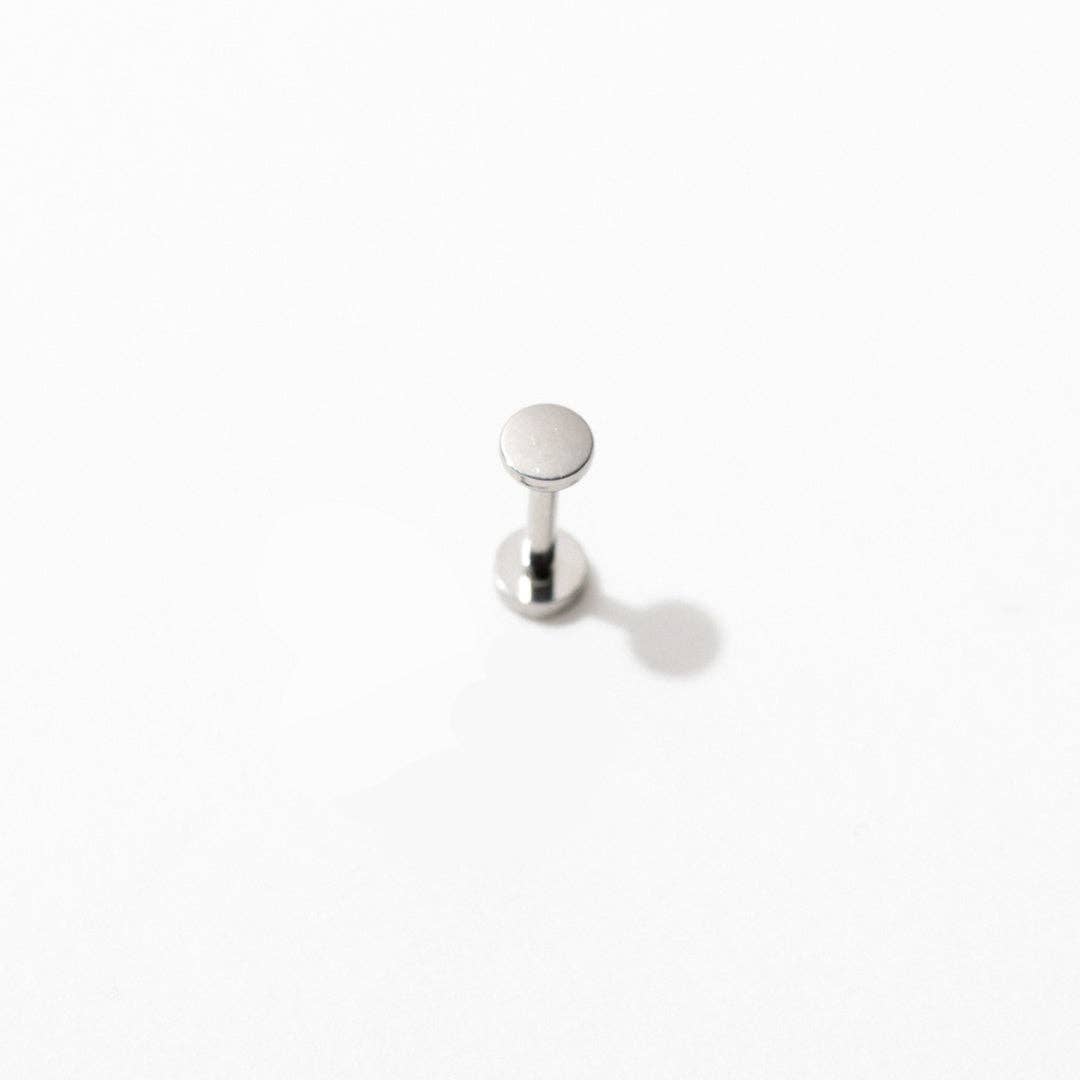14k Gold PVD or Titanium Circle Flat Back Stud Earrings - Pair