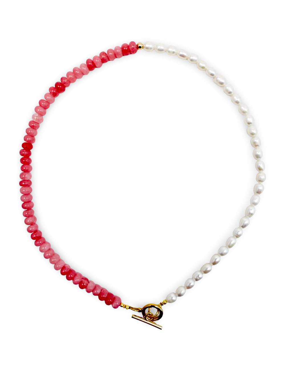 Harmony Pearl & Pink Quartz Gemstone Necklace