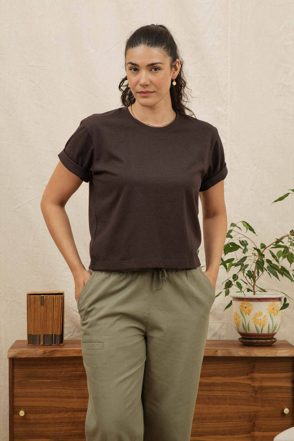 Recycled Boxy Tee | Truffle
