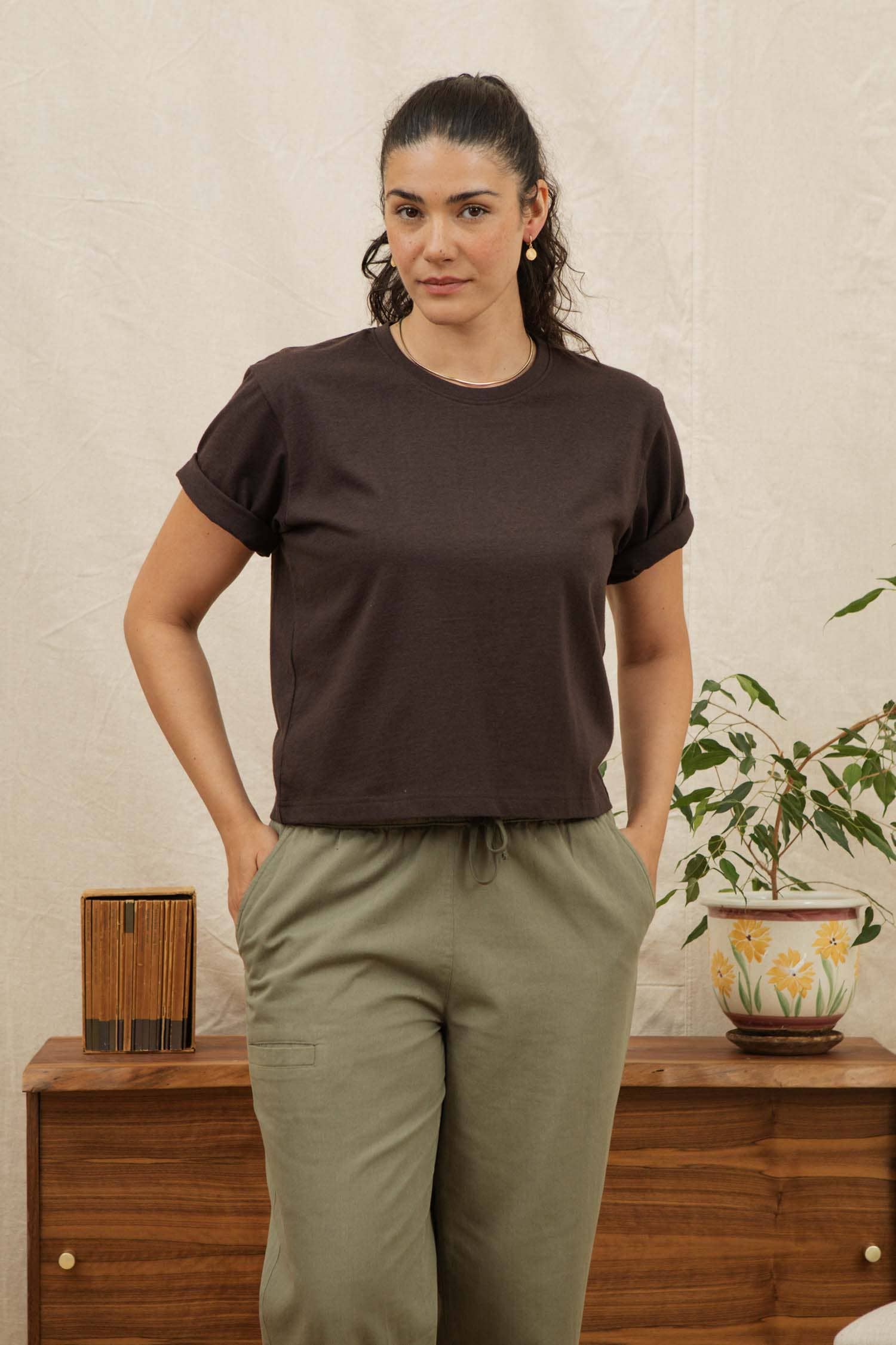Recycled Boxy Tee | Truffle