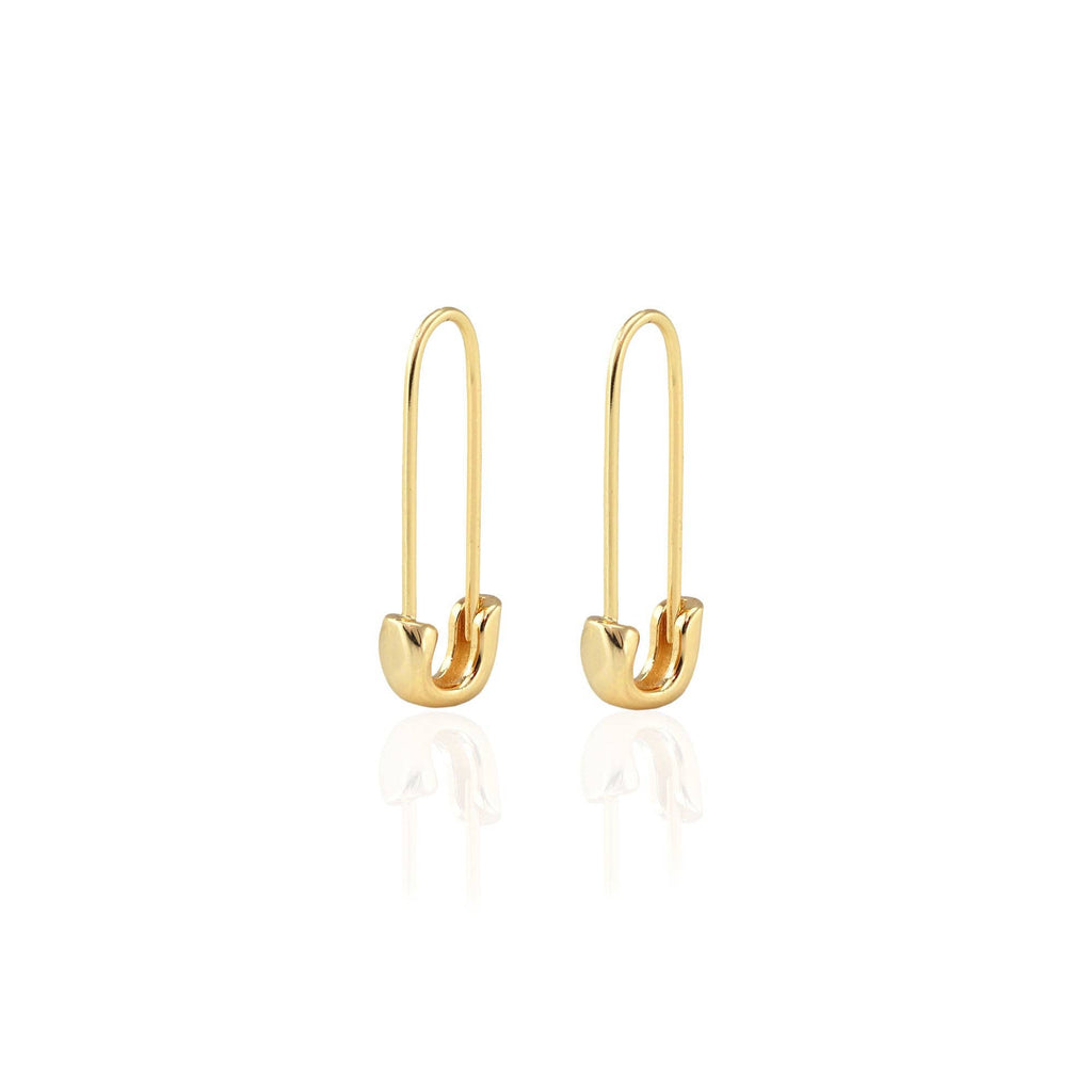 Safety Pin Hoop Earrings: 18K Gold Vermeil