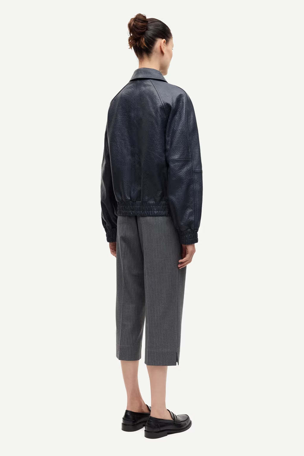 Sanula Leather Bomber | Asphalt
