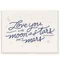 Moon & Stars - Letterpress Love Greeting Card