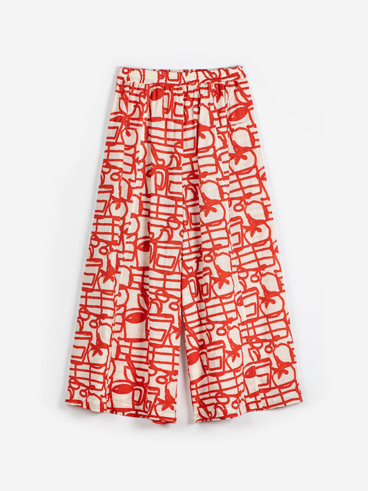 Cookery Cotton Pants | Red