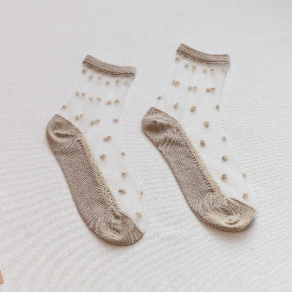 Sheer Polka Dot Ankle Socks