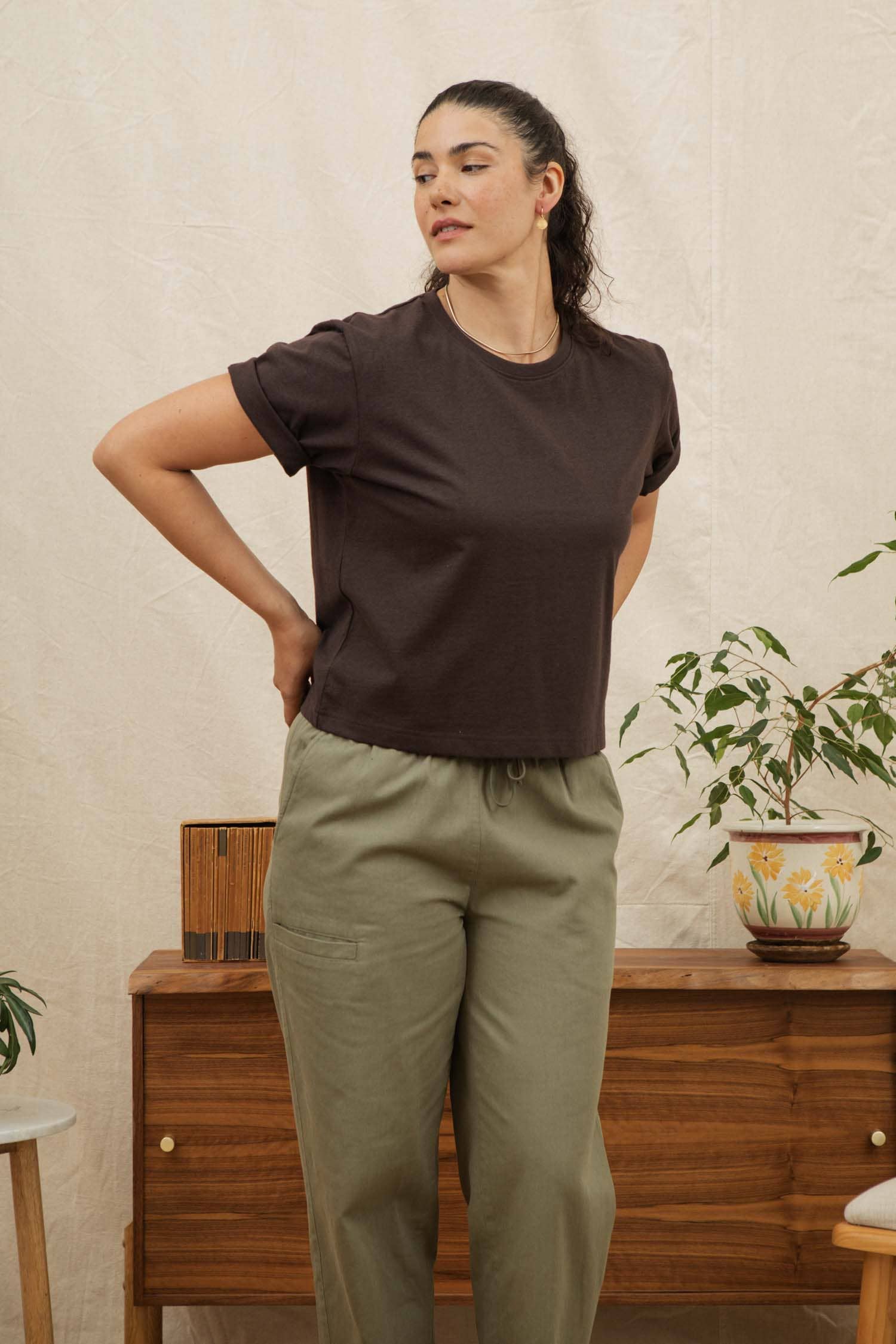 Recycled Boxy Tee | Truffle