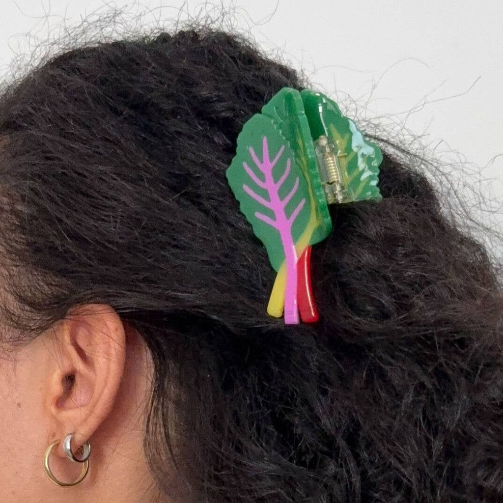 Midi Rainbow Chard Hair Claw Clip