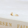 Lock & Key Stud Earrings: 18K Gold Vermeil