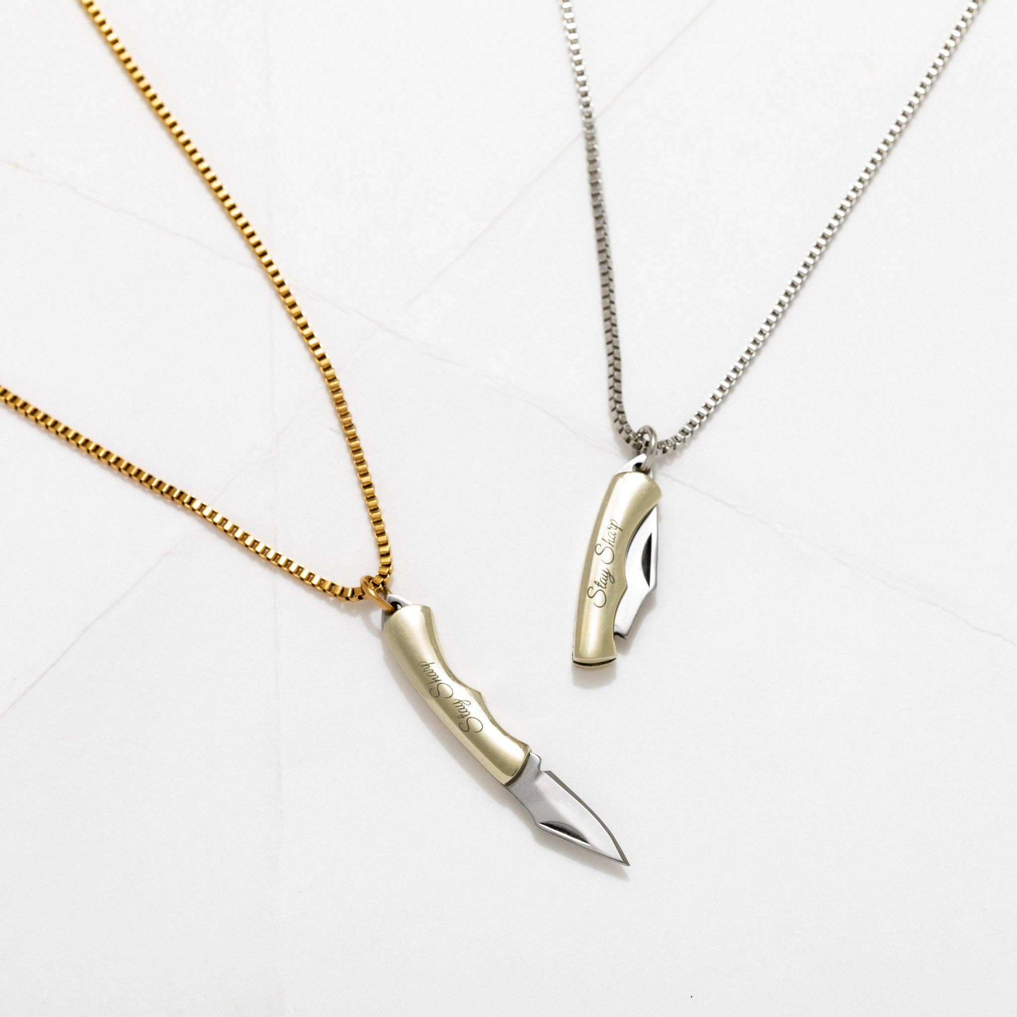 Sloane Stay Sharp Safety Utility Necklace - Gold or Silver : Gold Plated Chain | Larissa Loden