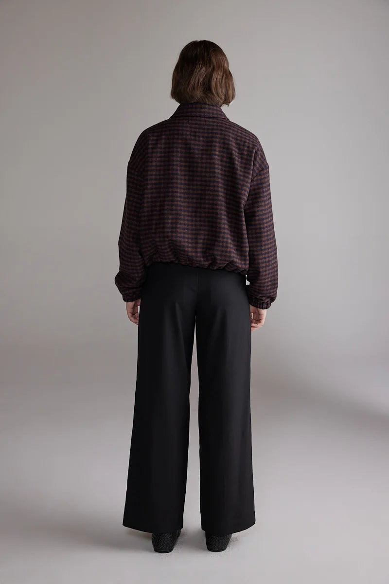 Gingham Jacket | Wine/black