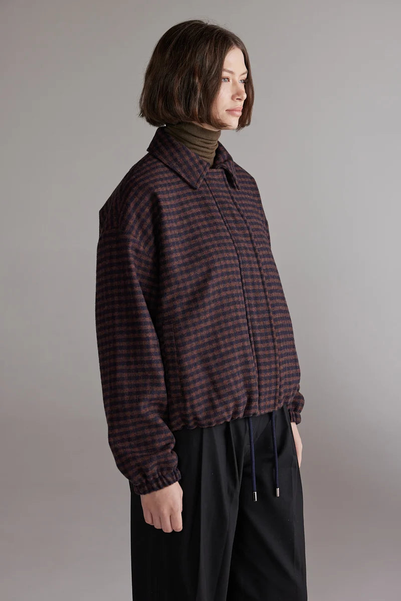 Gingham Jacket | Wine/black