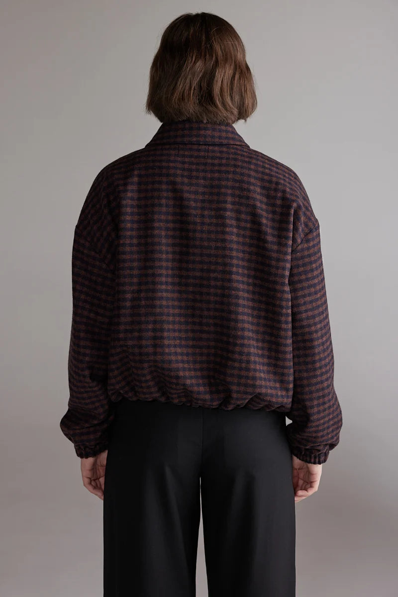 Gingham Jacket | Wine/black