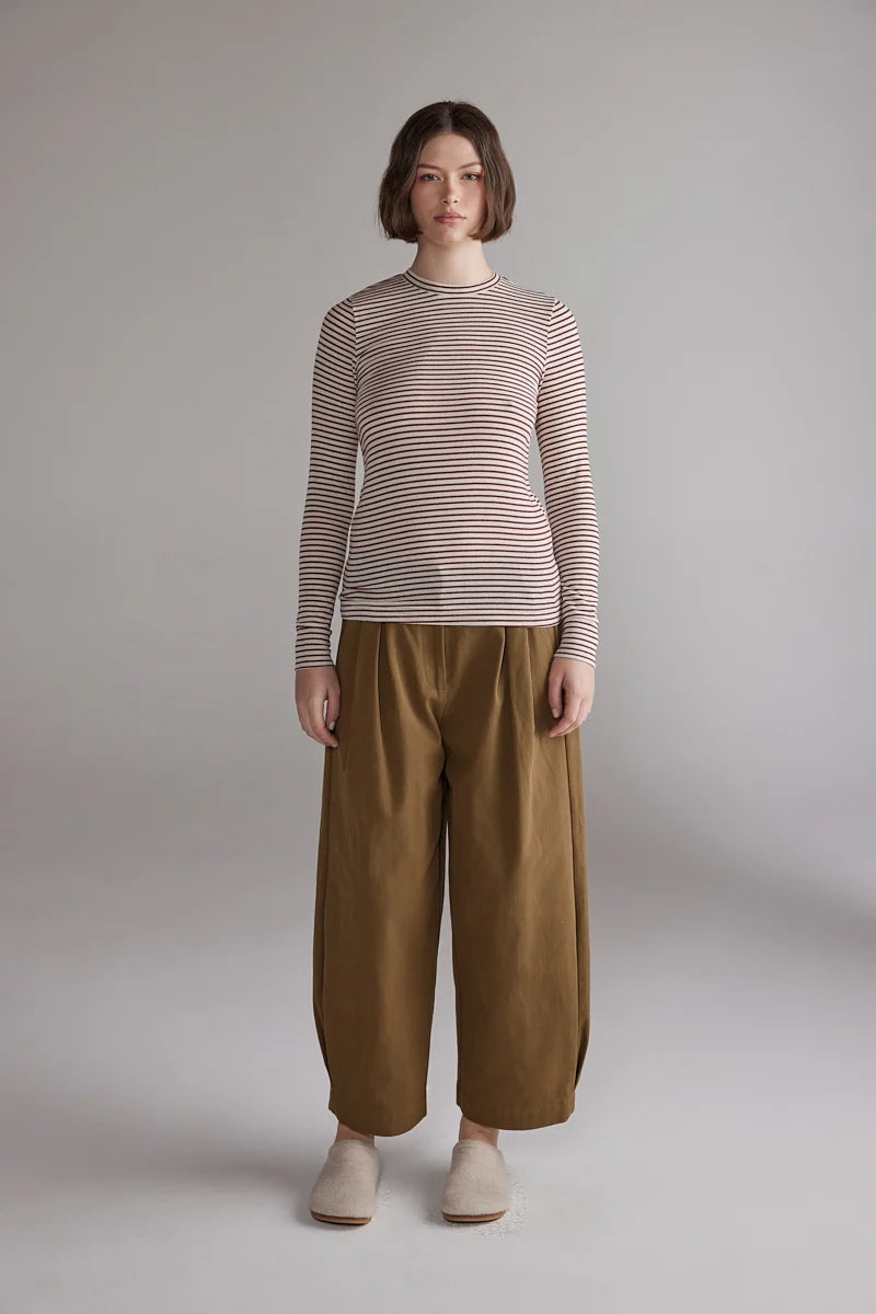Pleated Volume Pants | Curry