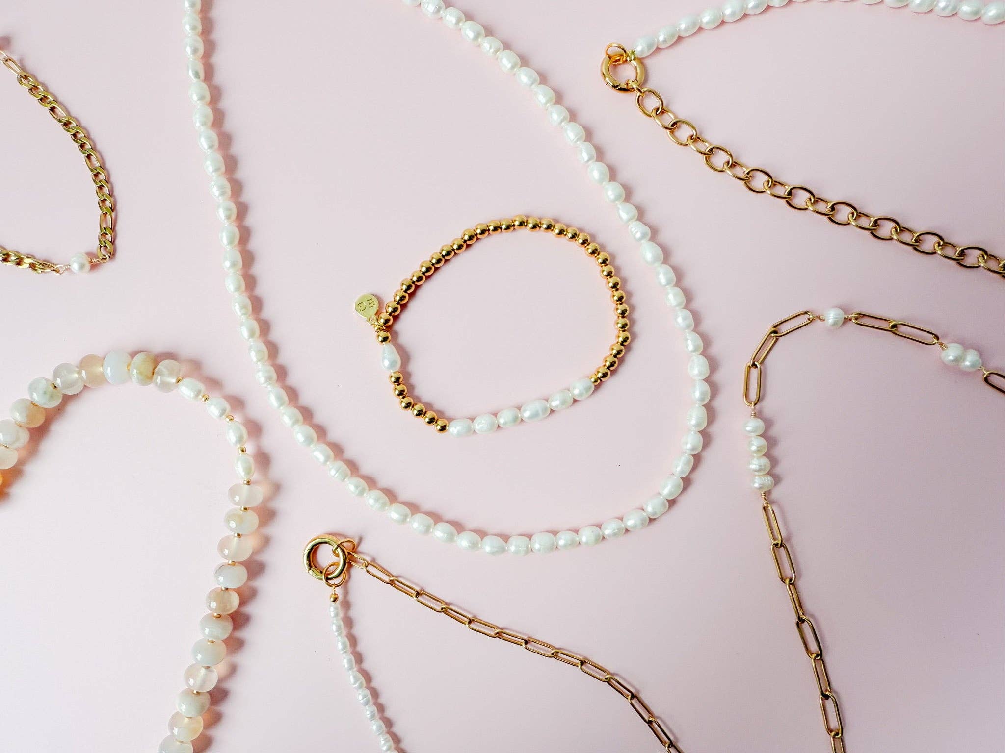 Balance Freshwater Pearl & Cable Chain Gold Necklace