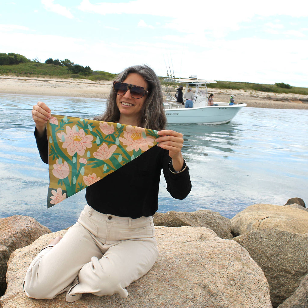 April Showers Scarf | 100% Silk Bandana |